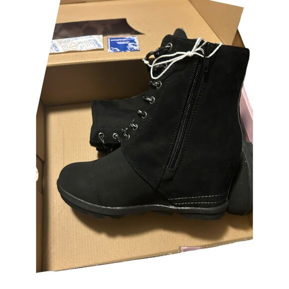 Serra Ladies Wedge Booties Size 9 Black NIB - Picture 4 of 4